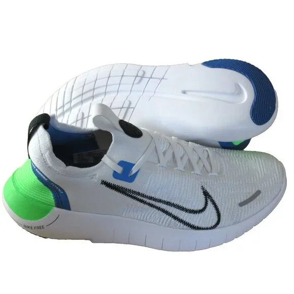 Nike Men's Free RN FK NN Running Shoes White Black Star Blue Green Sizes NIB